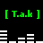 [T.a.k] text in green brackets appears twice per on black background with white horizontal bars shifting position between frames