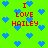 Green background with blue heart shapes and red text reading "I LOVE HAILEY" in pixelated font.