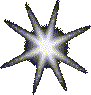 Five star-shaped icons with eight points each, rendered in grayscale on a light gray background.