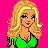 Pixelated character with long blonde hair in green top against bright pink background, text reads 'I Love You!' on right.