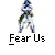 A static contact sheet of two identical pixel art frames showing a blue-and-white armored character with crossed arms and a sword, accompanied by text promoting 'badassbuddy.com' on a gray background.