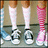 Pixelated image of three pairs of legs wearing socks and shoes with text reading "Be Different" and "Be you. Stand Out.".