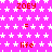 Static image with pink background and white stars, red text 'ZOEY' and 'life' repeated in pattern, gray rectangle in bottom-right corner