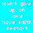 Pixelated text on cyan background with blue heart symbol replacing 'e' in 'give', repeated twice side-by-side.