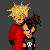 Pixel art contact sheet showing two animated frames of a couple icon with text asking 'Arent we cute?' on gray background