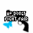 Pixelated icon with 'HE DIDN'T FIGHT FAIR' text above a black handgun and blue smoke, color variations in the word 'DIDN'T'.