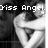 Black-and-white pixelated image of two figures embracing, with text overlays reading 'Kiss Angel' and 'OBSESSION', one figure's arm position changes between frames.