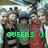 Pixelated image of multiple figures with green text overlay reading 'QUEERS :]' in blocky font.