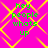 A bright pink background with yellow diamond-shaped patterns and green text reading 'hey people whats up' in four identical sections.