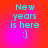 A four- of identical pixelated text reading "New years is here :)" on a red-to-pink gradient background with subtle light effects