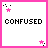 A 5x5 contact sheet of animated AIM buddy icon frames showing evolving text and star animations in pink and black on white backgrounds with a bright pink border.
