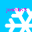 Four white snowflake icons on a bright blue background with pink text 'joshh<3' above each, showing subtle variations in pixel arrangement across frames.
