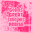 Pixelated pink and white text with 'GODIS GREAT SINGHIS PRAISE' repeated across multiple , some letters partially obscured