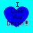 Four identical blue heart-shaped icons with text "I Love You Devyn!!!" on a cyan background, each showing slight pixel variation across observations.