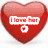 Red heart icon with 'I love her' text and small heart symbol, baseball, baseball player in uniform, blue text blocks reading 'thats my life my gf baseball basketball'