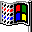 Four pixelated display a of colored squares with shifting red and blue patterns on the left side