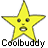 Static pixel art icon of a yellow star-shaped mascot with facial features and the text "Coolbuddy" below it on a gray background.