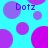 A static image with a cyan background featuring scattered purple and magenta circles of varying sizes, with the text "Dotz" in purple pixelated font appearing multiple times.