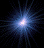 Animated sequence of a central light source emitting radiating lines that shift color from blue to pink across frames.