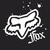 Pixelated white fox head icon with small particles above it on dark gray background, next to text 'I Love FOX!' in pixelated font on black background.