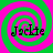 Four identical display the name 'Jaelle' over a green and pink spiral background with no visible animation changes