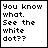 Six- comic-style with pixelated text in black on white background, each containing distinct phrases about a 'white dot' and 'evil dot'