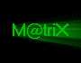 Green 'M@triX' text with radiating light beams on black background, animated across showing beam direction changes