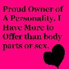 Static pink background icon with dark text and a black heart symbol.