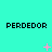 Pixelated text "PERDEDOR" repeated across a cyan background with pink star-like animations appearing and changing in position.