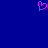 A static pixel art icon of a pink heart shape on a solid blue background.