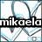 A static icon with a white background featuring blue and gray abstract wave-like patterns and a black heart symbol.