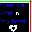 Pixelated text and heart symbols on black background with color variations across frames.