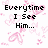 Pixelated text on a white background with pink heart motifs, displaying phrases about seeing someone and wondering what they do.
