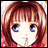 A pixelated anime-style character with brown hair and blue eyes on the left, next to stylized text reading "Anime IM" and a signature-like mark on a black background.