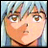 A pixelated anime-style character face with light blue hair and brown eyes on the left, next to stylized text reading "Anime IM" above smaller text "COM" on a black background.
