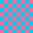 A static image with a pink and cyan checkerboard background and two overlapping patterns in light blue