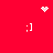 Red background with white pixelated icons: four smiling faces, a heart, and two starburst patterns.