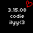 A black background displays two identical side-by-side text blocks with white pixelated digits, letters, and symbols; a red heart symbol appears above the left block.
