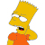 Pixelated yellow cartoon character with spiky hair, orange shirt, and open mouth showing red tongue and black interior.