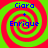 Four identical spiral-patterned icons with blue text reading "Ciara + Enrique" on a green and red background.