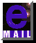 Animated sequence of a purple 'e' icon with 'MAIL' text below, showing pixelated transitions between shapes and light effects on a black background.