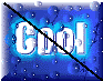 Blue background with white text 'Cool' and diagonal black line, showing two of animation