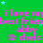 Green background with repeated pink text and light blue stars, displaying 'i love my best friend abby & chels' in a pattern