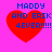 Four identical pixelated red hearts on a bright pink background with blue text reading 'MADDY AND ERIK 4EVER!!!!' in each heart.