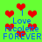 Green background with red heart shapes and blue text reading 'I Love nicolette FOREVER' repeated in two vertical