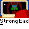 Animated contact sheet of a pixel art icon featuring Strong Bad's computer screen with changing text and red chair, displayed in 5x5 grid format.