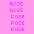 pink and magenta squares with the word ROSE repeated in pixelated text across all