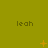 Green background with repeated 'leah' text and animated orange star-like symbols changing position and shape.