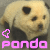 Two side-by-side animated frames of a pixelated panda face with