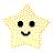 A yellow star-shaped icon with pink polka dots displays two expressions: open eyes and a smile on the left, closed eyes and a smile on the right.